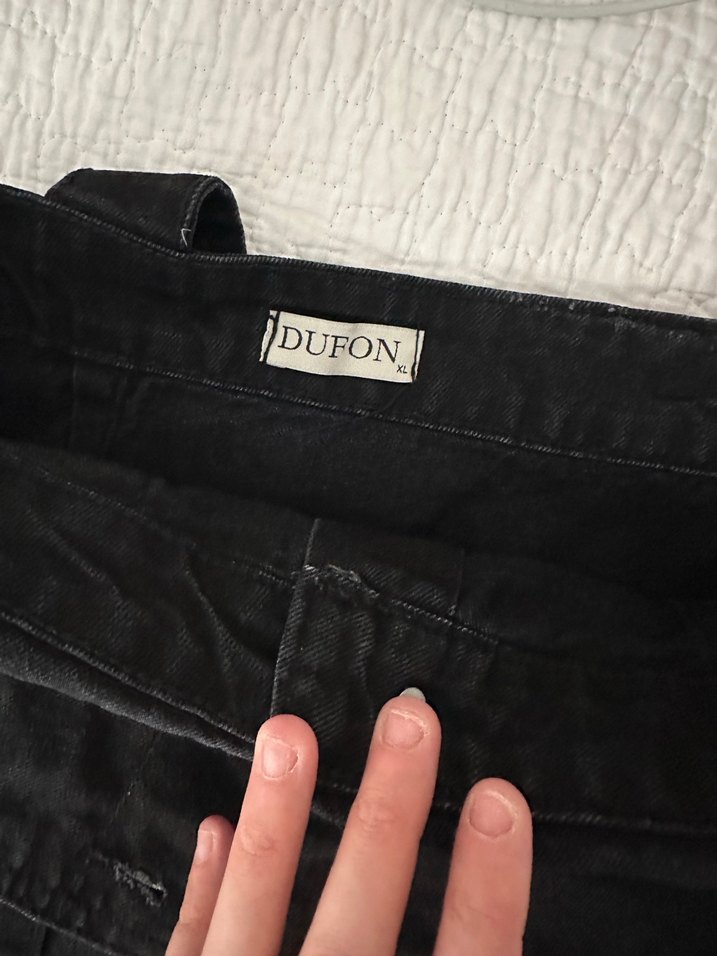 Düğmeli Siyah Uzun Denim Etek - Görsel 4