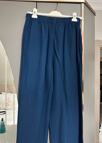 Bağcıklı Lacivert KETCHEE Kadın Keten Kimono - Görsel 7