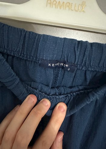 Bağcıklı Lacivert KETCHEE Kadın Keten Kimono - Görsel 6