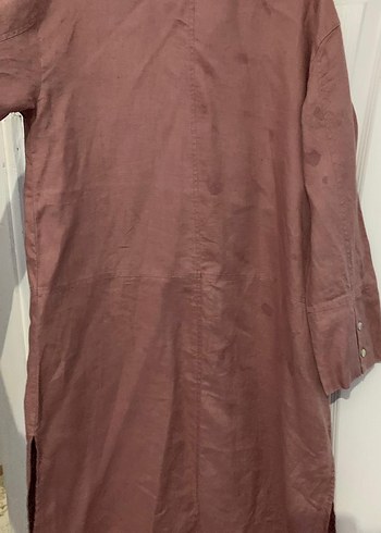 Uzun Kollu Bej Keten Tunik yumoş lekesi var - Görsel 6