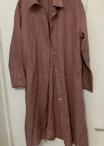 Uzun Kollu Bej Keten Tunik yumoş lekesi var - Görsel 12