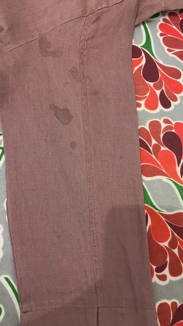 Uzun Kollu Bej Keten Tunik yumoş lekesi var - Görsel 5