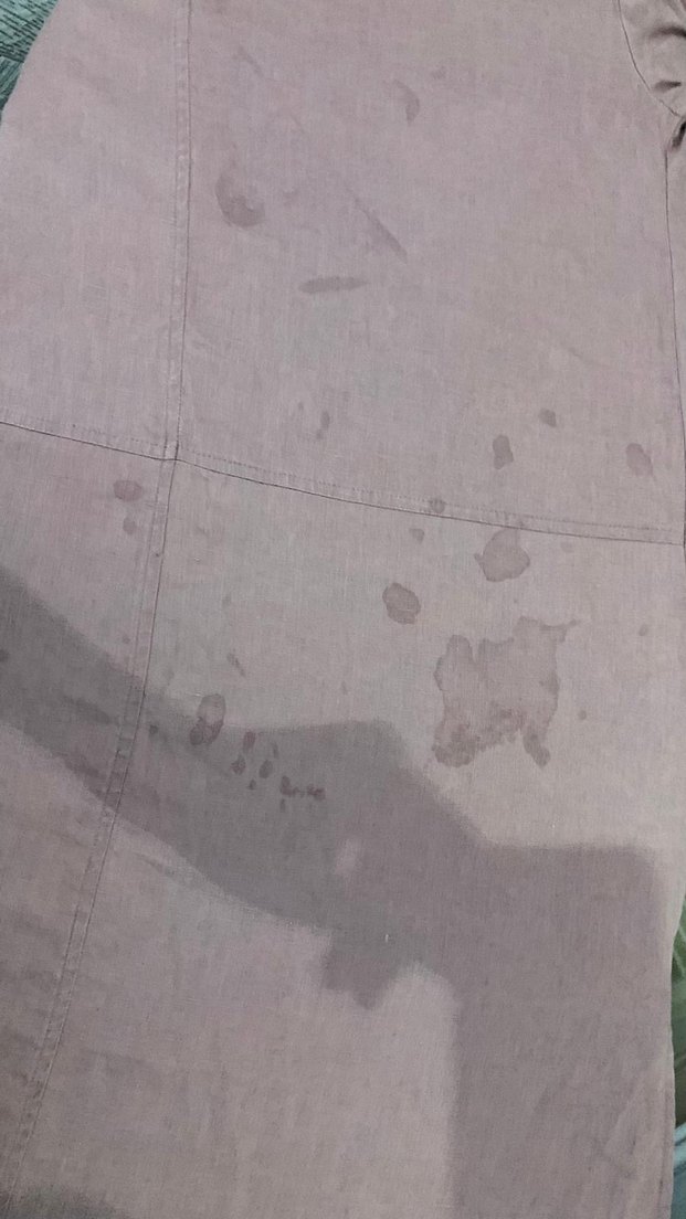 Uzun Kollu Bej Keten Tunik yumoş lekesi var - Görsel 4