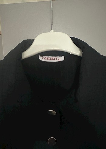 Düğmeli Gri Kadın Ceket - Görsel 6