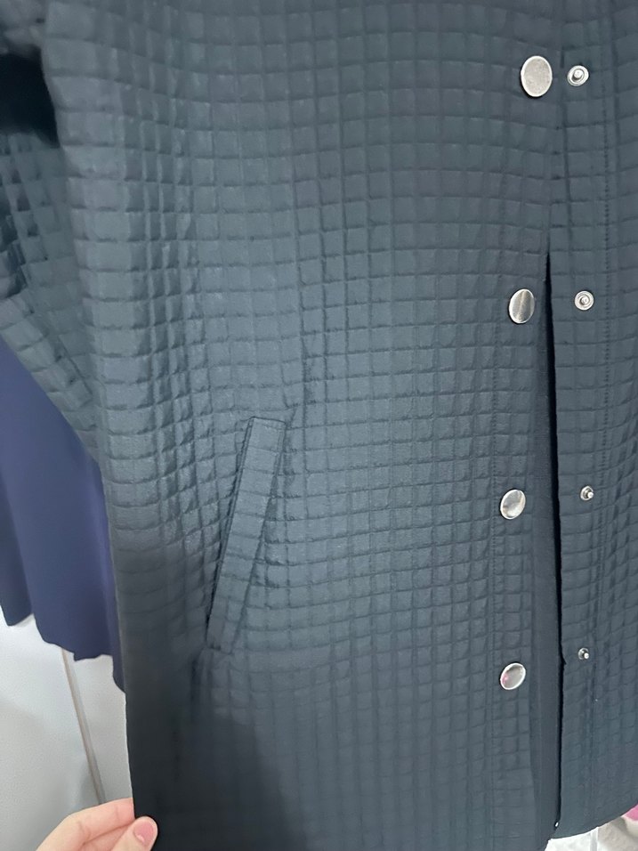 Düğmeli Gri Kadın Ceket - Görsel 2