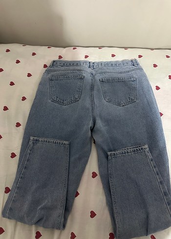 Gri Mavi Bol Kesim Midi Denim Kadın Kot - Görsel 2