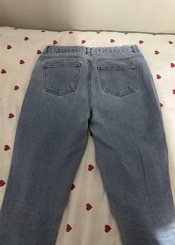 Gri Mavi Bol Kesim Midi Denim Kadın Kot - Görsel 8