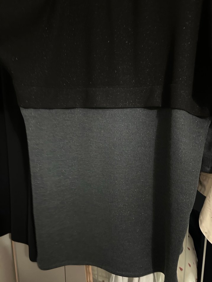 Siyah Gri Uzun Kollu Kadın Kazak - Görsel 5