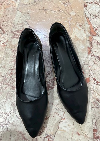 Siyah Minimalist Stiletto Topuklu Kadın Ayakkabı - Görsel 3