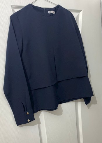 Düğmeli Lacivert Kadın Ceket - Görsel 5