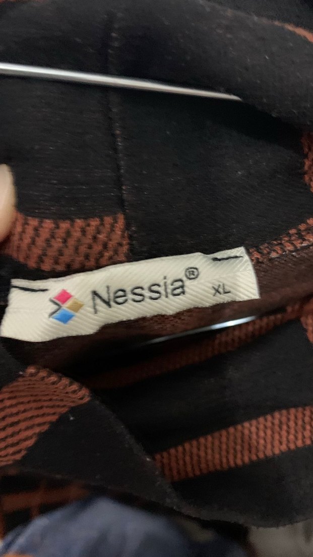 Kahverengi Kareli Uzun Kol Uzun Elbise - Görsel 5