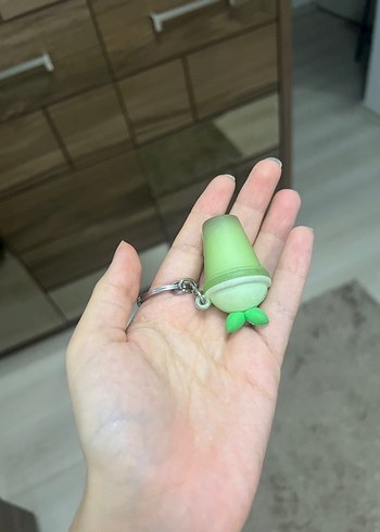 Beden yeşil Renk Yeşil Karpuz Desenli Anahtarlık