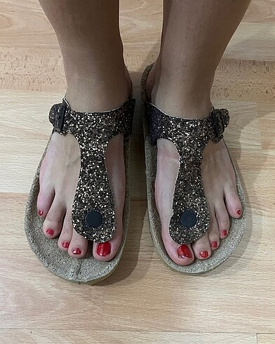Muya marka birkenstock model simli terlik