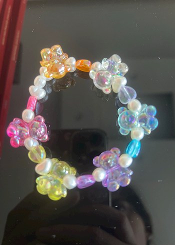 Beden çeşitli Renk Ayıcık teddy boncuklu şeker bileklik