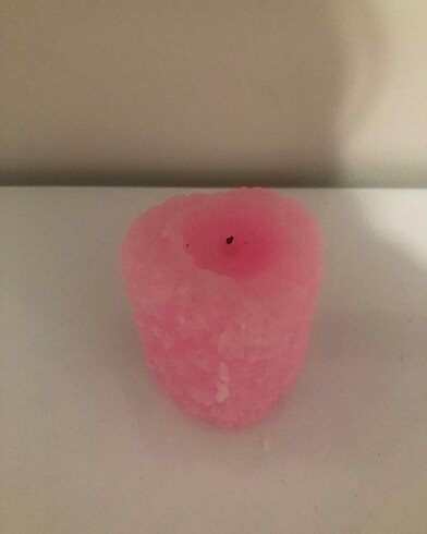 Büyük boy pembe kalpli mum