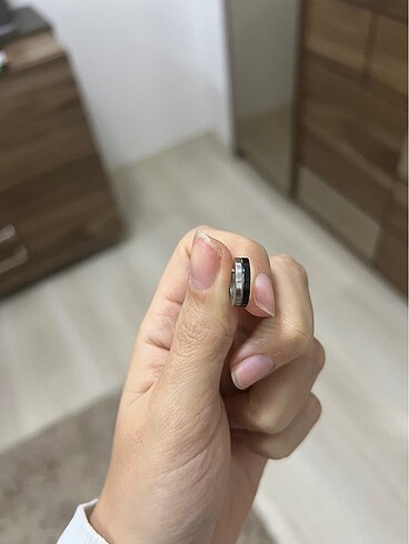 Gri siyah erkek çelik vintage halka küpe - Görsel 4