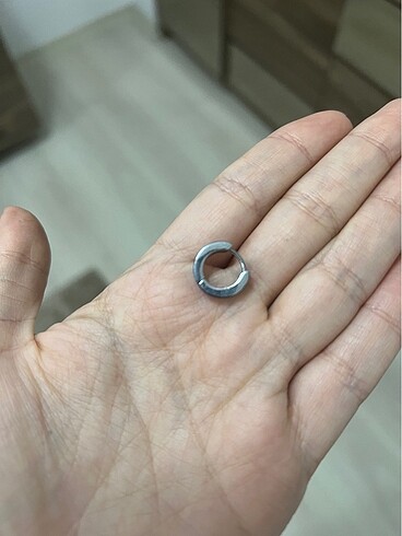 Gri siyah erkek çelik vintage halka küpe - Görsel 3