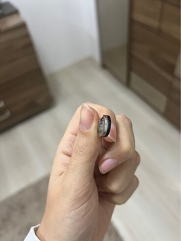 Gri siyah erkek çelik vintage halka küpe - Görsel 5