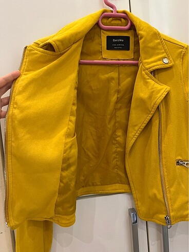 xs Beden sarı Renk Bershka suet biker ceket