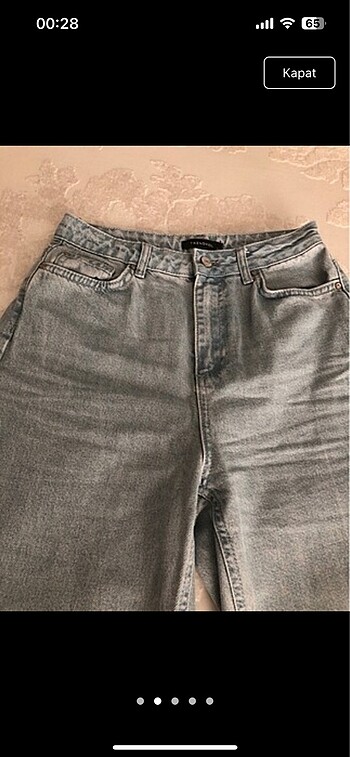 36 Beden Buz mavisi mom jean