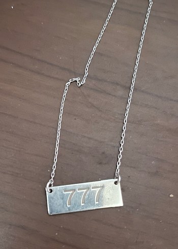 925 Ayar 777 melek sayılı plaka kolye - Görsel 2