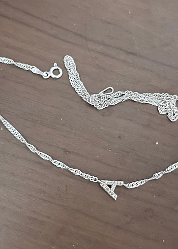 925Ayar Singapur Zincir Harfli Köprücük Kolye - Görsel 3