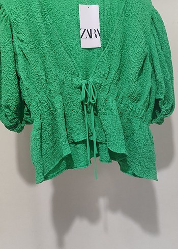 Yeşil Bağlamalı Bluz - Görsel 3