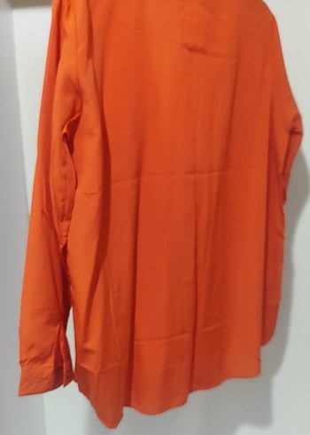 Turuncu oversize Kadın Gömlek - Görsel 4