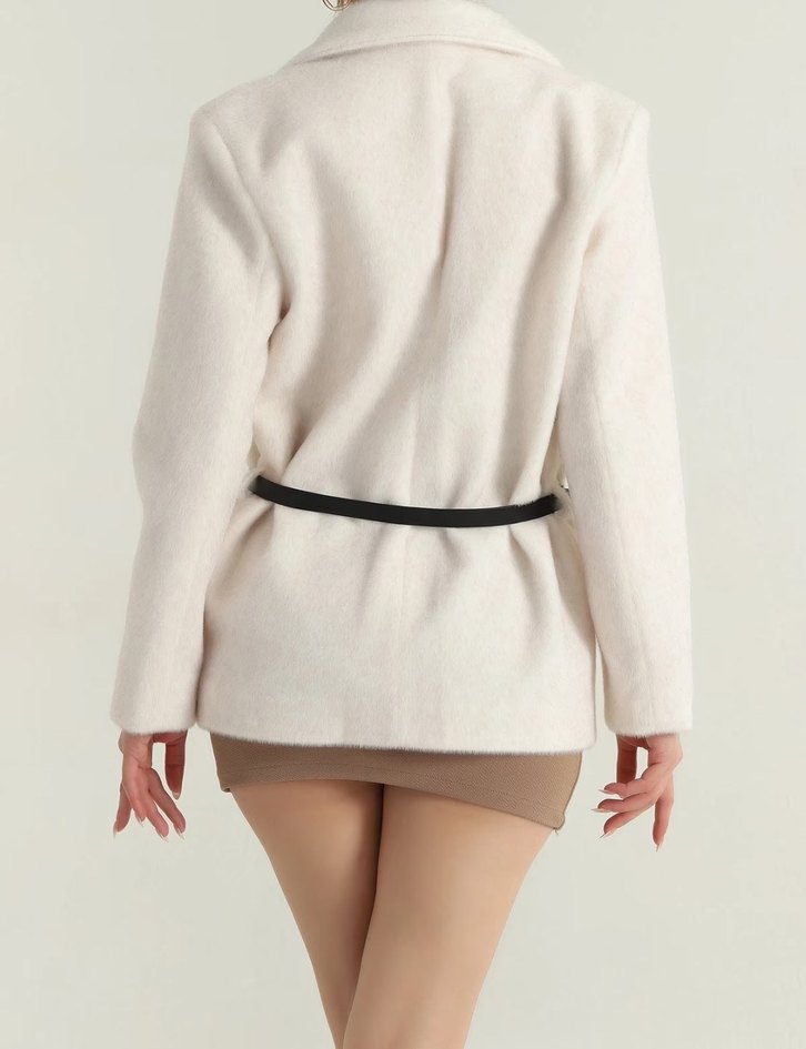 Kemerli Taş Tay flock Astarlı Kaban - Görsel 3