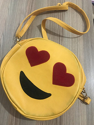 Emojili sarı çanta