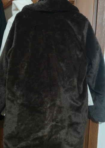 Kahverengi Kadın Peluş Kürk Kaban - Görsel 3