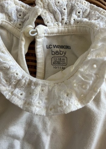 Uzun Kollu Beyaz Bebek Body Dantelli Yaka - Görsel 2