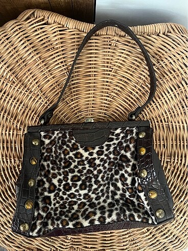Leopar desen çanta