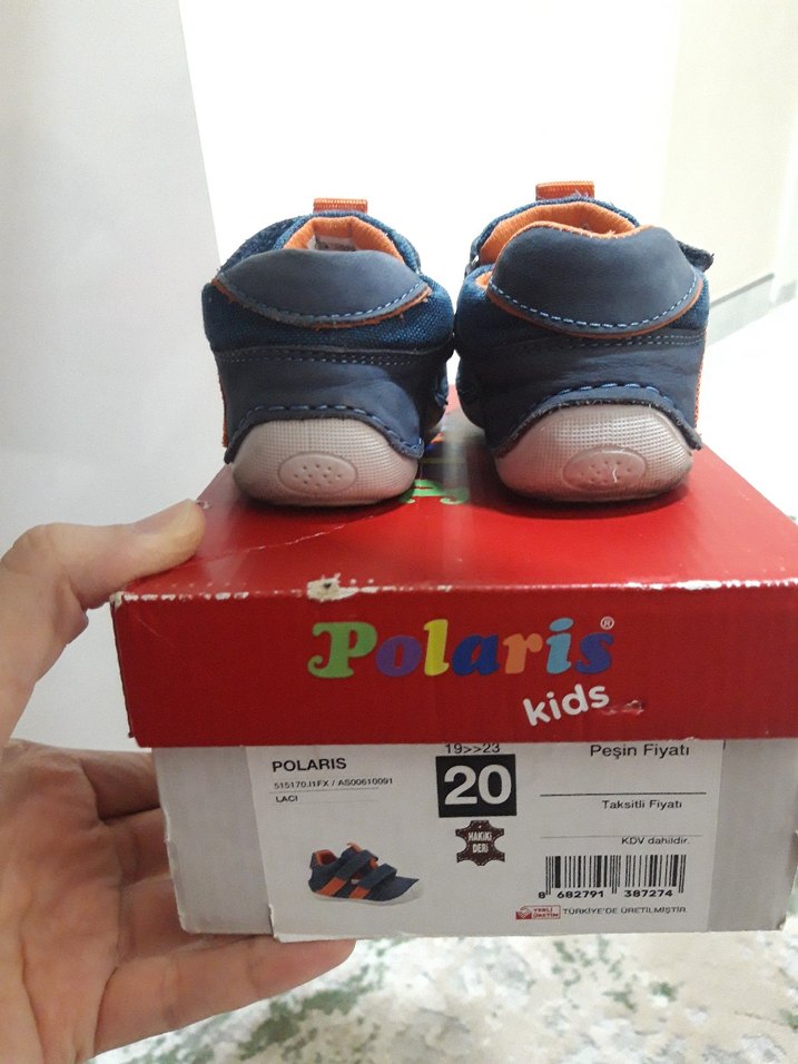 Erkek Bebek İlk Adım Ayakkabısı Cırtcırtlı Mavi - Görsel 5