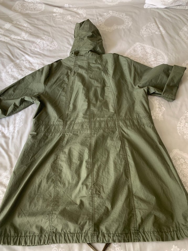 Kadın Haki Uzun Kollu Keten Düğmeli Ceket - Görsel 2