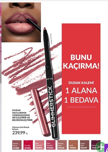 AVON Bordo Dudak Kalemi - Glimmerstick