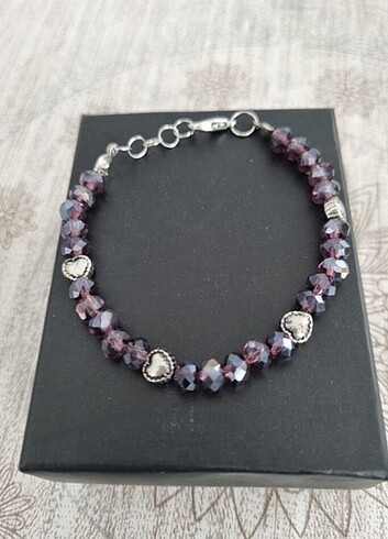 3 tane kristal boncuklu el yapımı bileklik  - Görsel 4