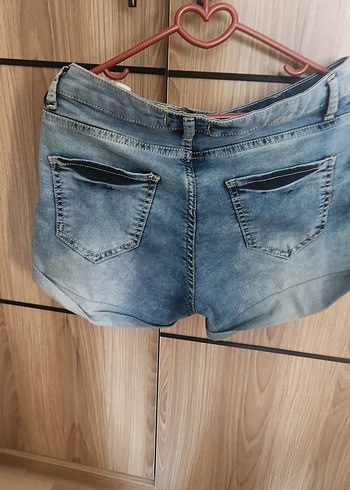 Diğer Kadın Mavi Kemerli Mini Kot Şort