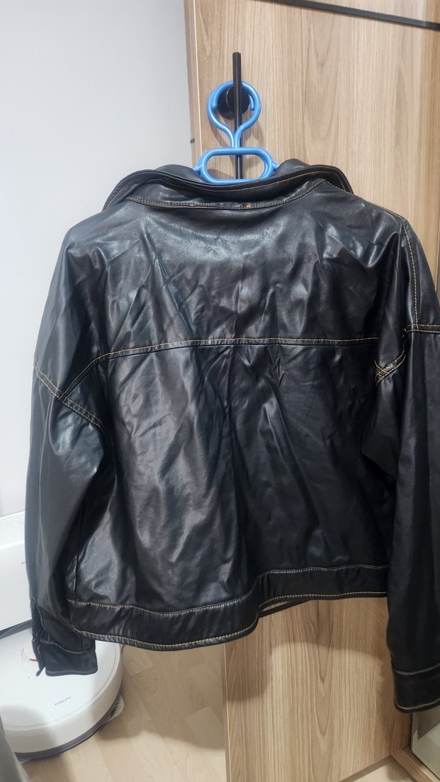 Siyah Deri Kadın Ceket - ATEKS - Görsel 4