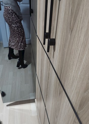 Leopar Desenli Kahverengi Uzun Etek - Görsel 3