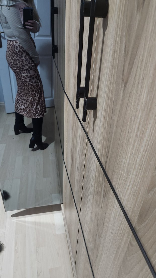 Leopar Desenli Kahverengi Uzun Etek - Görsel 3