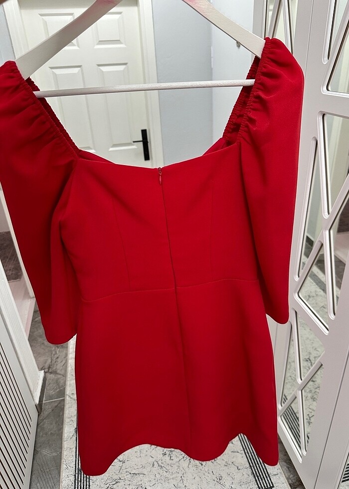 Kırmızı dokuma elbise atölye n 6 - Görsel 2