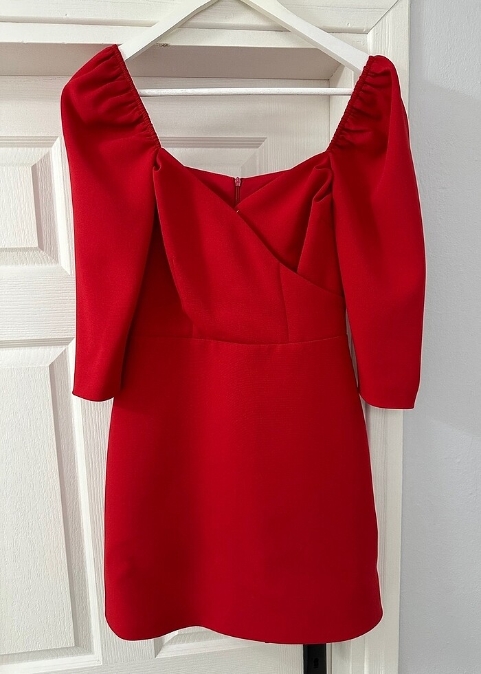 Kırmızı dokuma elbise atölye n 6 - Görsel 4