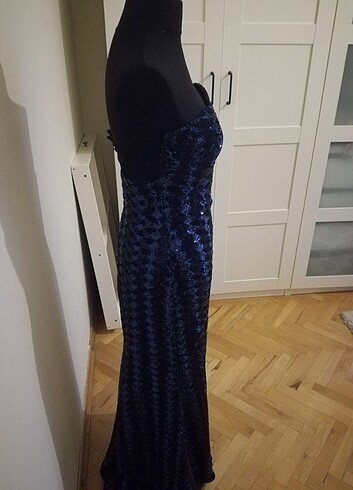 38 Beden lacivert Renk Vakko Gece Elbisesi