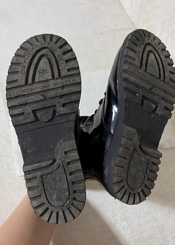 Çocuk Kızlar Parlak SiyahBot - Görsel 4