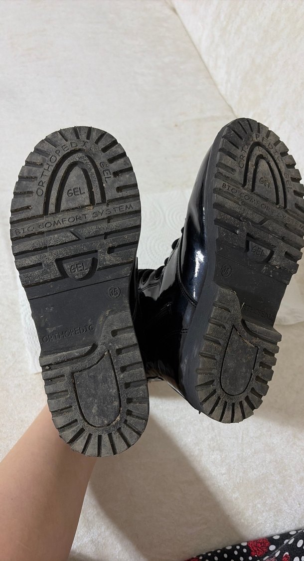 Çocuk Kızlar Parlak SiyahBot - Görsel 4