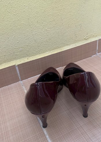 Bordo Tokalı Stiletto Kadın Ayakkabı - Görsel 5