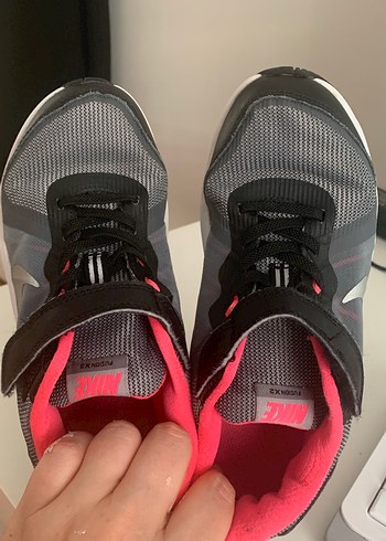 Kız Çocuk Gri Bağcıklı ve Cırt Cırtlı Spor Ayakkabı - Görsel 7