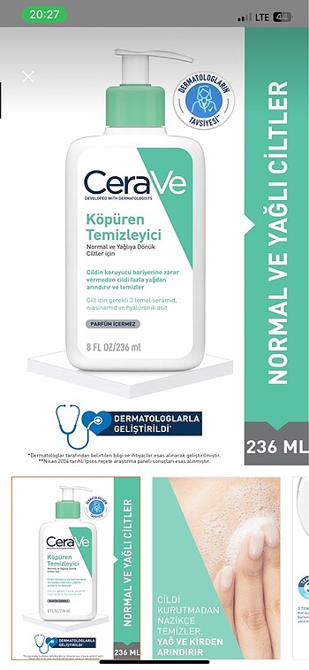 CeraVe Köpüren Temizleyici