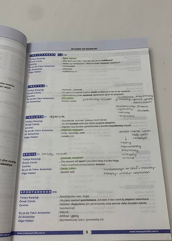 Beden 60 Günde YDS Kelimeleri